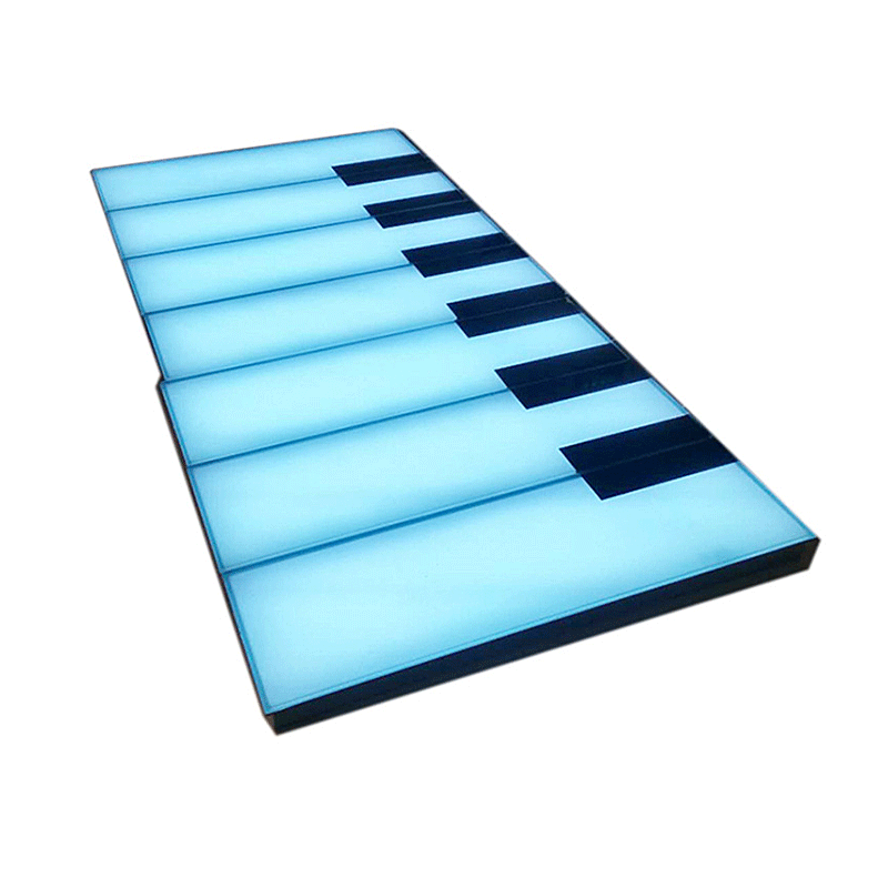 Piano key sensing interactive floor tile light, LED creative seven-color color-changing staircase step light, music foot pedal light Item Picture