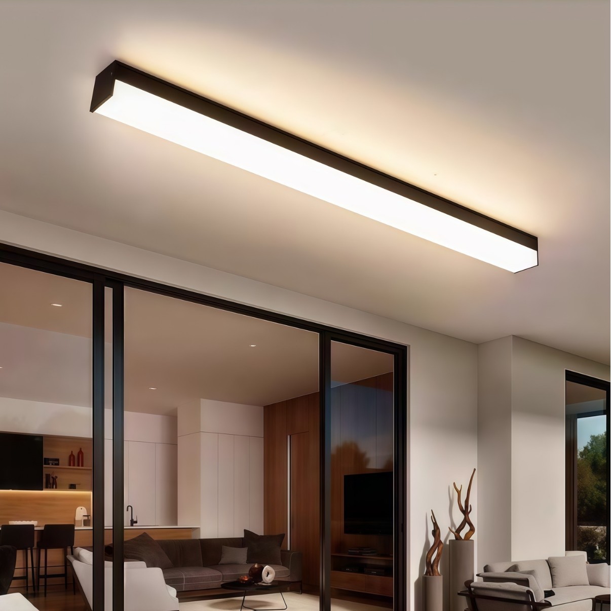 Long strip wall lamps, corridor lamps, outdoor waterproof, bedroom, living room, aluminum materials, sunroom wall lamps, entrance hall, balcony, terrace Application Scenario