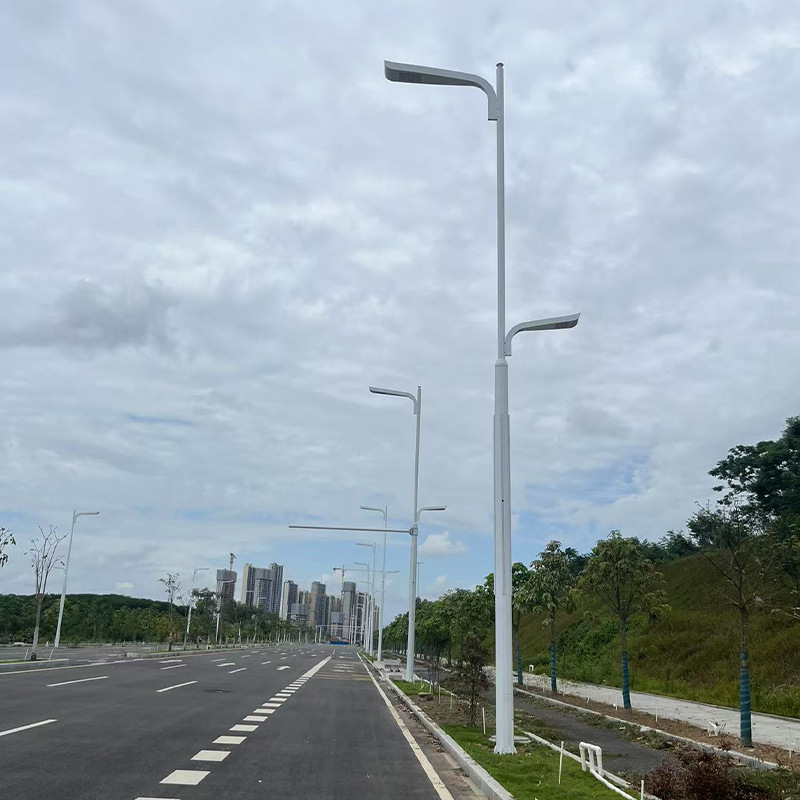 Integrated municipal engineering road lighting monitoring pole, municipal power led high and low arm street lamp monitoring comprehensive pole details Picture