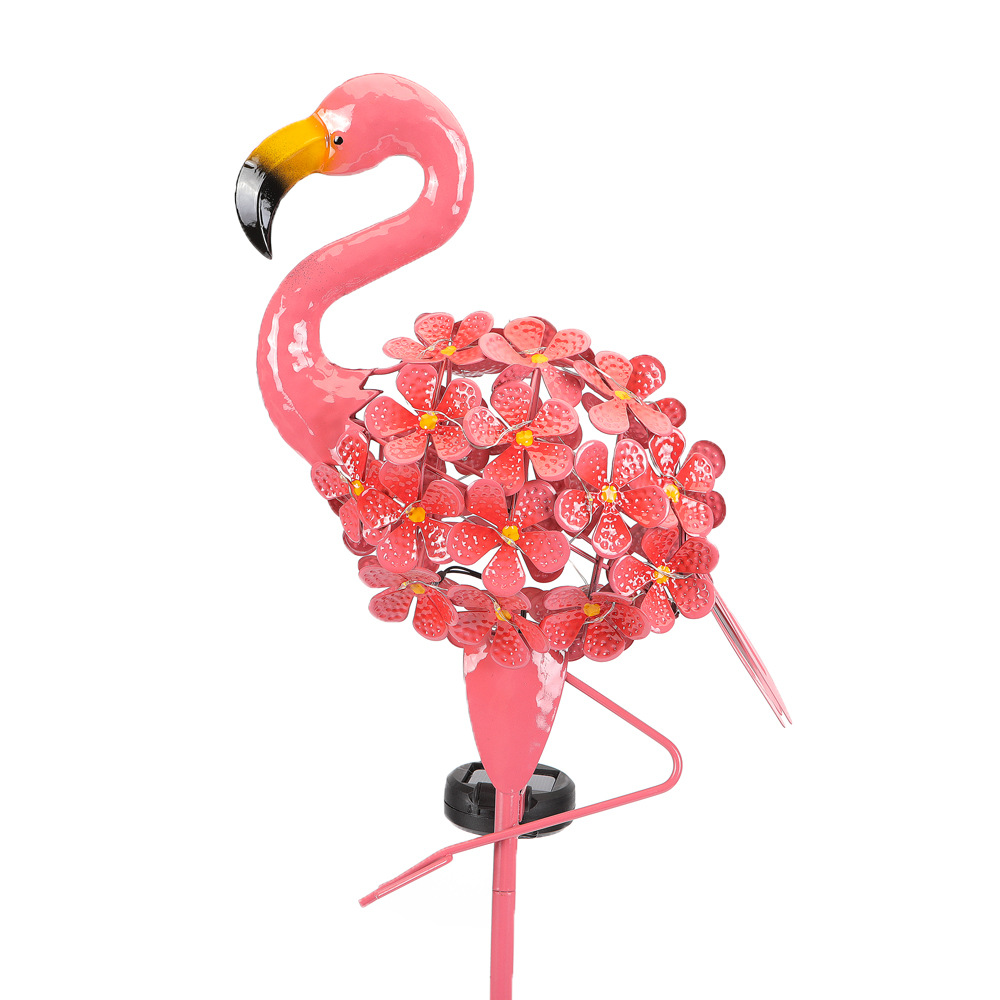 Cross-border solar flamingo lawn lights, ground insert lights, landscape lights, decorative outdoor villa garden courtyard lights Item Picture