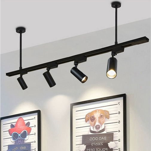 The new type of track spotlight led for clothing stores, cob spotlight, 1.5-meter and 2-meter rail strips, telescopic hanging rods Specification drawing