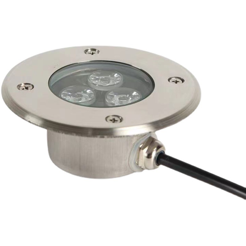 Cross-border exclusive underground buried light, ultra-thin embedded outdoor waterproof 3W water pool seven-color wall lamp, fish pond bottom Item Picture