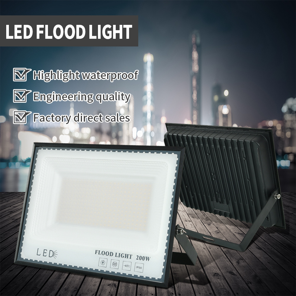 Cross-border exclusive supply of LED floodlights, ultra-thin floodlights, mini model high-brightness lumen outdoor rainproof street lamps factory full figure