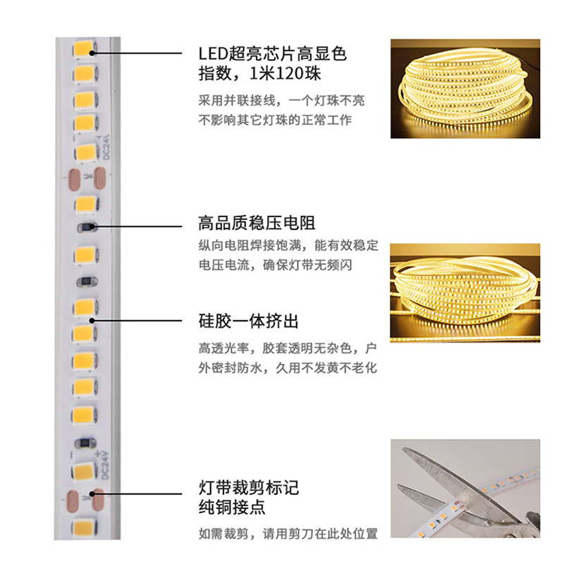Solar light strips, 360-degree led soft light strips, outdoor waterproof, camping atmosphere decoration, courtyard circular cob Item Picture