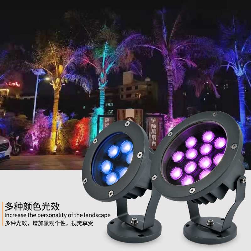 ✅ Tree lights, landscape spotlights, courtyard garden ground lights, seven-color tree lights, outdoor waterproof garden lawn lighting Specification drawing
