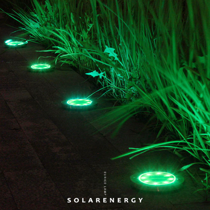 Solar lamps, seven-color courtyard buried lights, decorative waterproof park outdoor landscape ground insert lawn step night lights Application Scenario