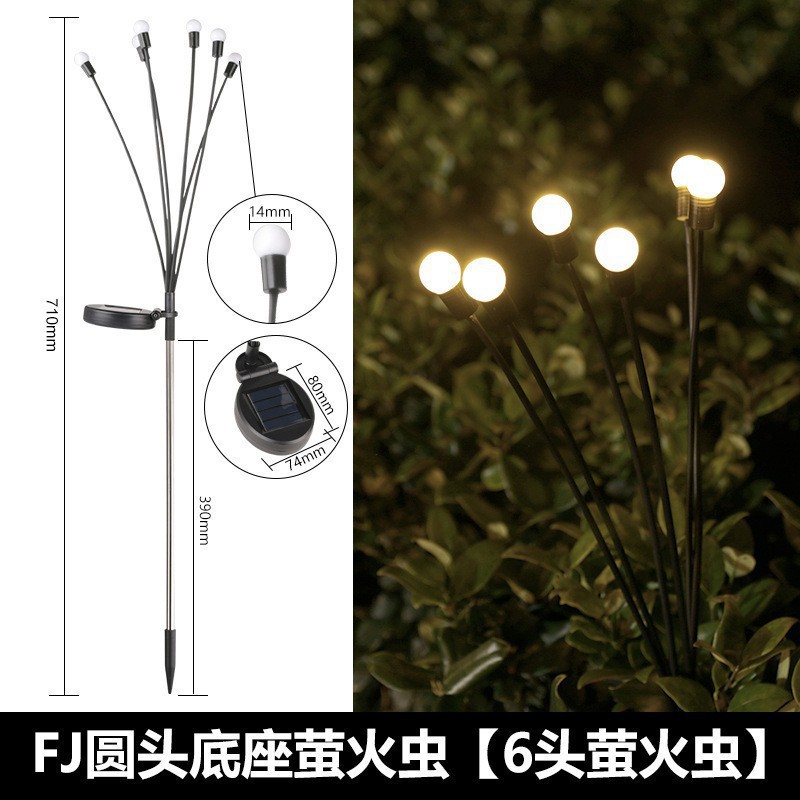 Cross-border LED solar lawn lights, wind-driven firefly lights, outdoor courtyard garden ground lights, waterproof camping lights full figure