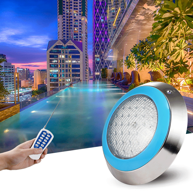 LED stainless steel wall-mounted swimming pool light, seven-color RGB water pool wall light, landscape underwater lighting fixtures full figure