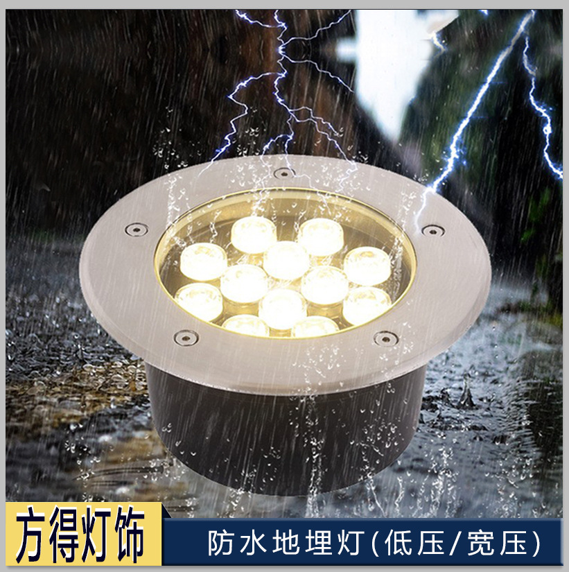LED embedded outdoor buried light, waterproof tree lighting, 304 stainless steel buried light, circular square buried light full figure