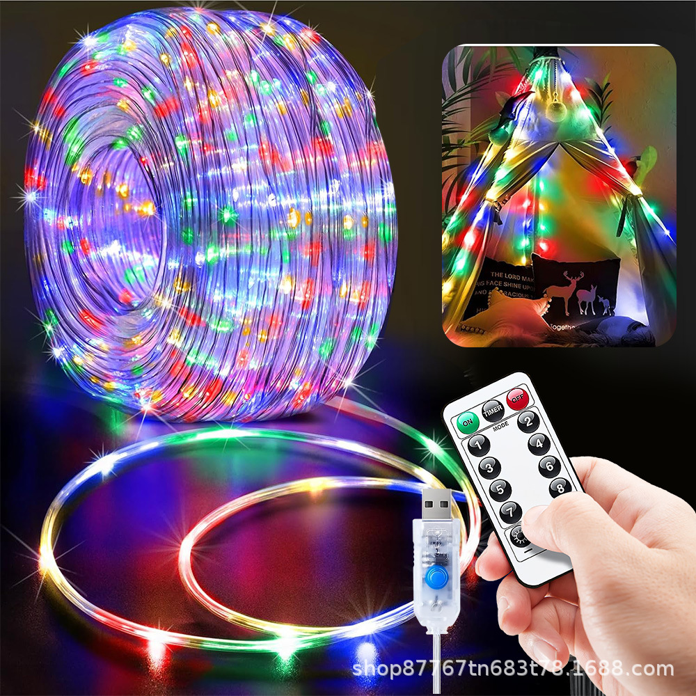 USB flash string with remote control, 8 modes, suitable for bedroom, Christmas tree, indoor and outdoor full figure