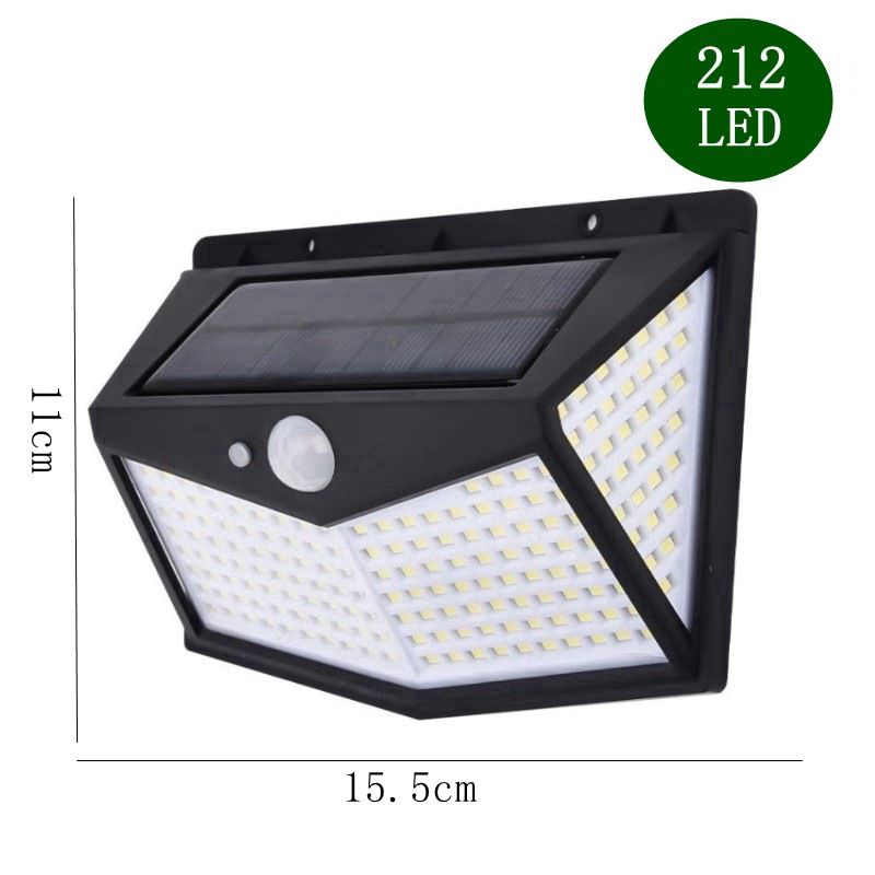 Cross-border LED outdoor solar wall lamps, four-sided luminous solar human body sensor lamps, garden and courtyard lighting lamps Specification drawing