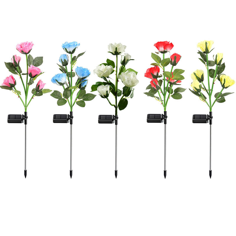 Solar lamps, rose lamps, lawn lamps, outdoor waterproof garden landscape lamps, festive atmosphere decorative lamps, ground socket lamps Item Picture