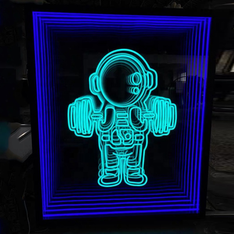 The Internet celebrity background wall, sensing 3D thousand-layer abyss mirror floor light, circular mirror surface led dancing floor tile light Specification drawing