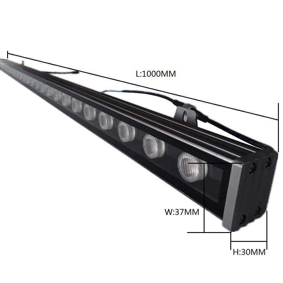 Colored wall-washing light DMX512 linear floodlight 12W, 18W, 24W, 36W outdoor DC24V wall-washing light factory full figure