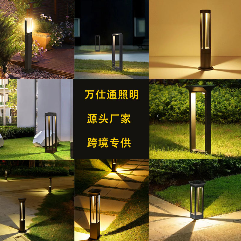 Outdoor waterproof circular LED lawn lights, community garden, villa courtyard, park landscape lights, solar lawn lights full figure