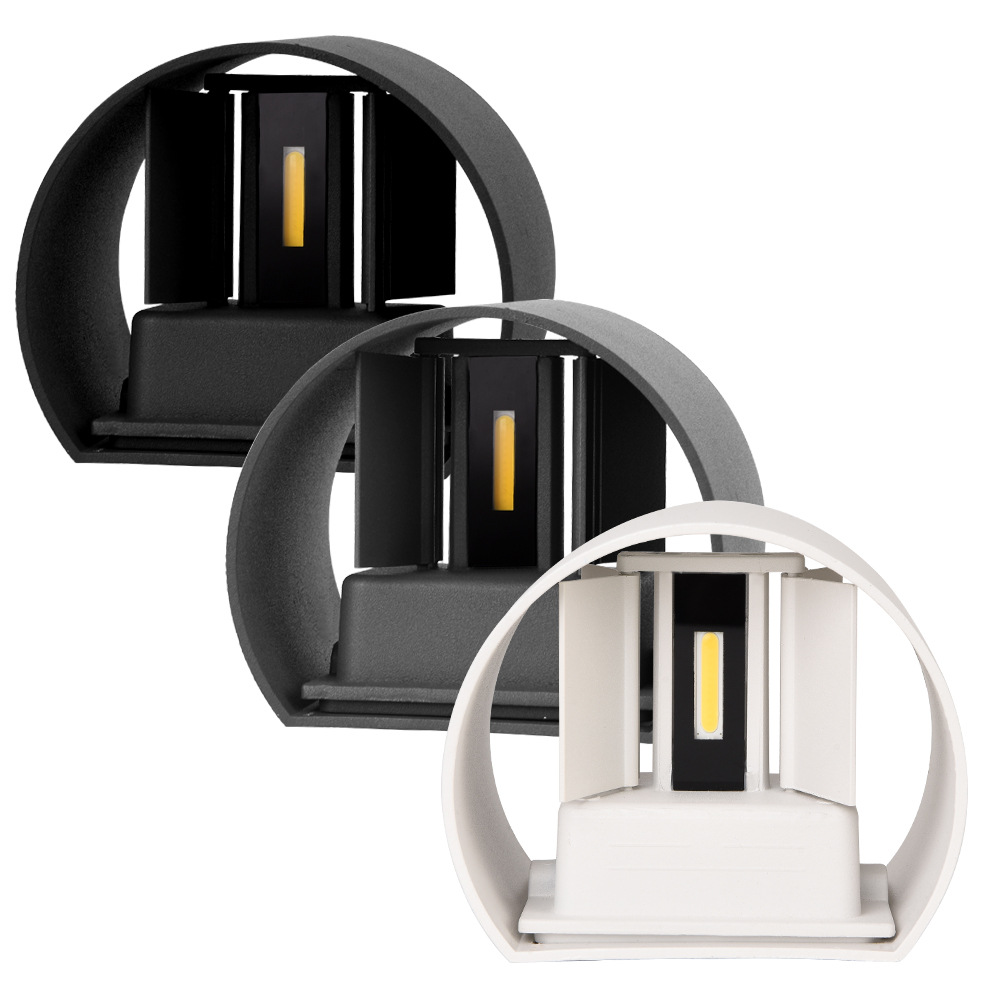 Outdoor wall lamp, aluminum material, waterproof wall lamp, blade adjustable Angle, square shell, round shell, 12W staircase infrared human body sensor model Application Scenario