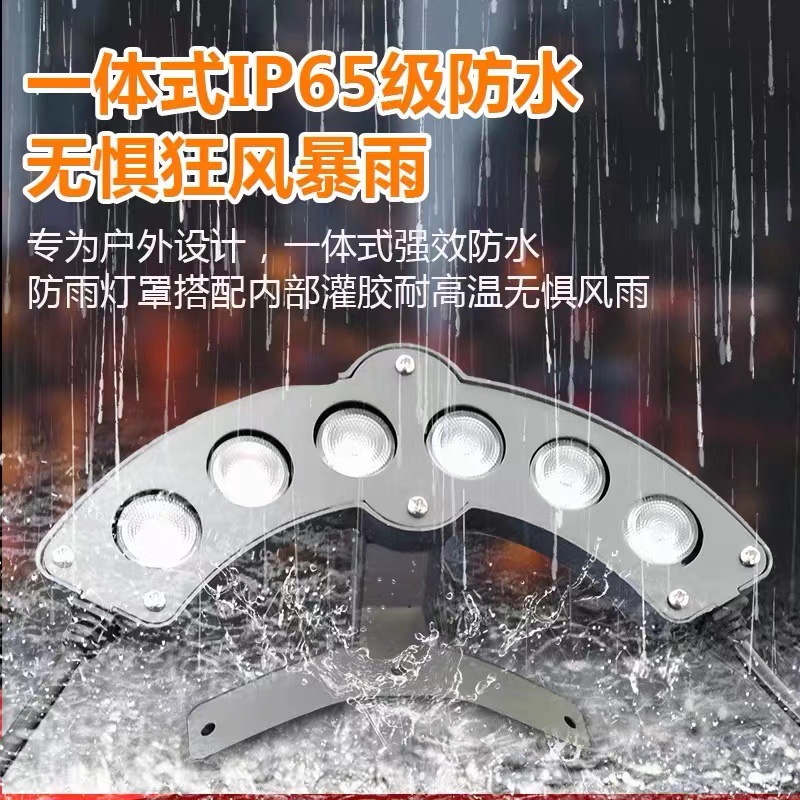 led ancient architectural corrugated lamps 3W, 6W, 9W outdoor waterproof eave and tile lamps, pavilions, double-sided temples, roof eaves Specification drawing