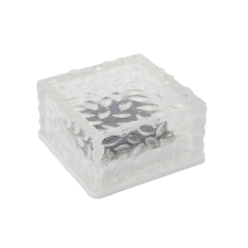 Solar-powered large ice brick lights, outdoor courtyard staircase, lawn ornaments, square floor tile lights, waterproof imitation glass landscape lights Item Picture