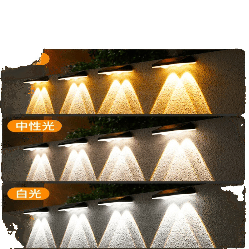 Solar outdoor garden lights, household fence wall lights, outdoor landscape waterproof wall-washing lights, factory direct sales Item Picture