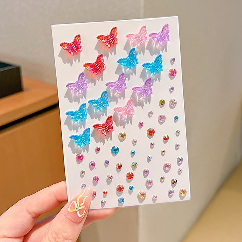 脸贴钻贴舞台表演眼妆水钻贴 女童公主闪闪脸颊贴面妆贴脸贴装饰 细节图