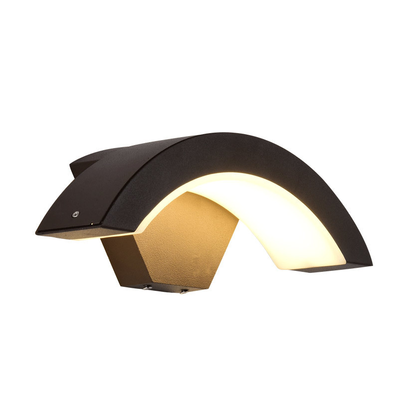 Human-sensing wall lamps, led outdoor waterproof villa courtyard exterior wall lamps, corridor door columns, moon-shaped lamps Item Picture