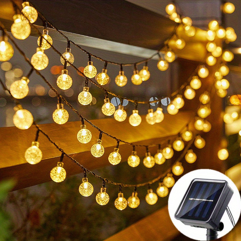 Solar Powered LED String Lights | Multi Color Globe Fairy Specification drawing