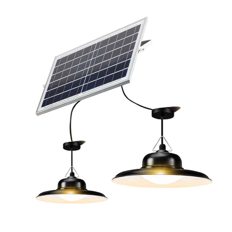 Solar-powered chandeliers for two households, indoor lighting fixtures, outdoor balcony sensor lights, waterproof high-brightness bulbs for rural areas Item Picture