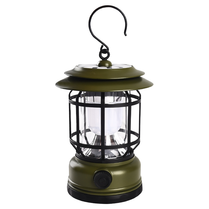 A new cross-border multi-functional rechargeable solar-powered waterproof atmosphere portable camping lamp Item Picture