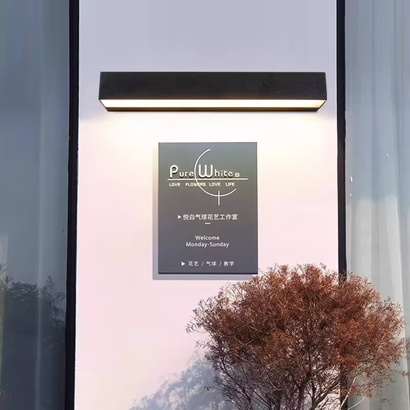 Outdoor long strip waterproof wall lamps, exterior wall lamps, homestay fences, balconies, terraces, advertisements, shop signs, and house numbers Specification drawing