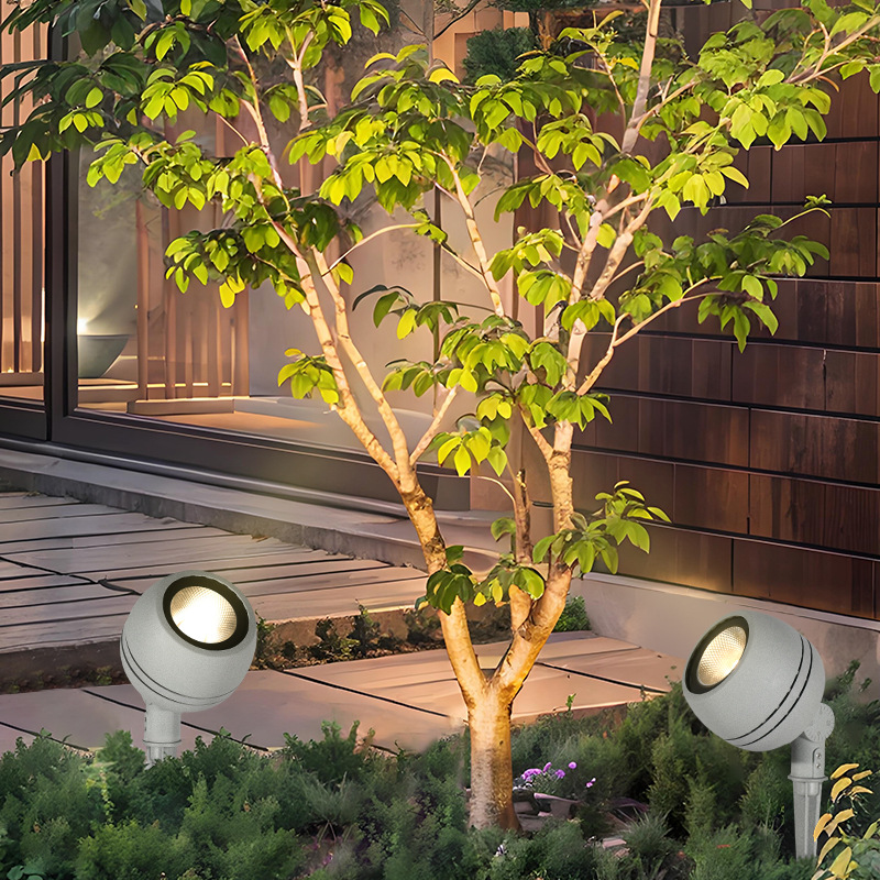 Outdoor waterproof floodlights, landscape spotlights, new wine glass led projection ground lights, lawn lights, garden tree lighting lights Application Scenario