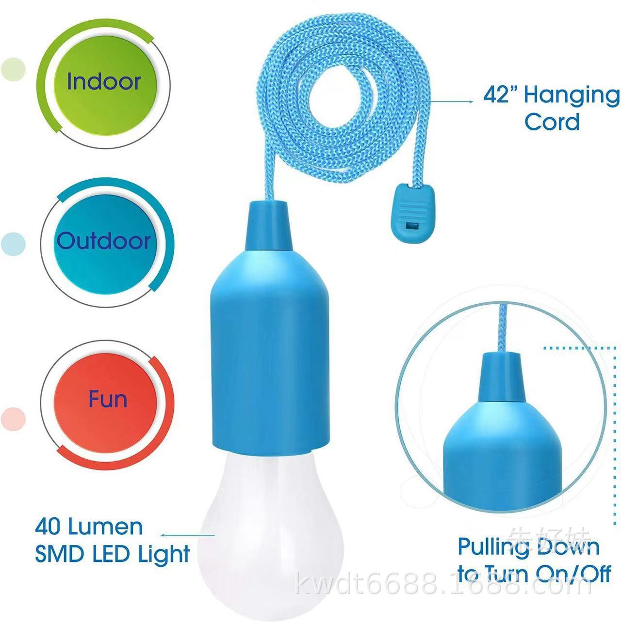 Cross-border new LED pull cord light, outdoor camping light, creative camping light, portable multi-color pull cord light, emergency night light Specification drawing