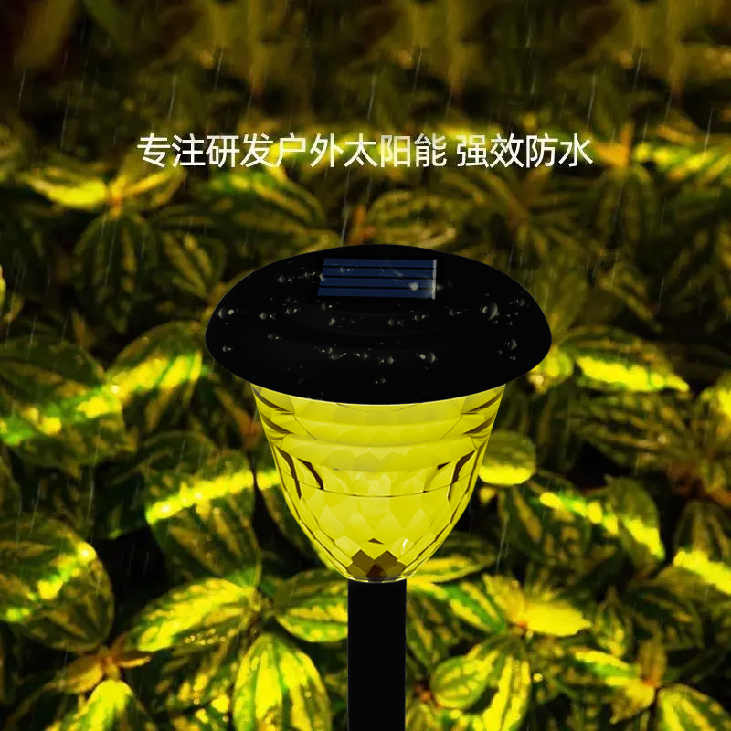 Cross-border new solar light and shadow lawn light, courtyard garden landscape ground insert light, outdoor waterproof LED seven-color light Application Scenario