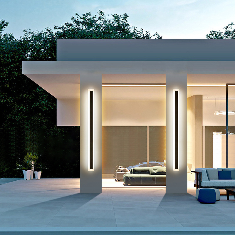 Outdoor wall lamps, waterproof garden lamps, minimalist long strip lamps, LED simple wall-washing lamps, modern villa entrance wall lamps Application Scenario