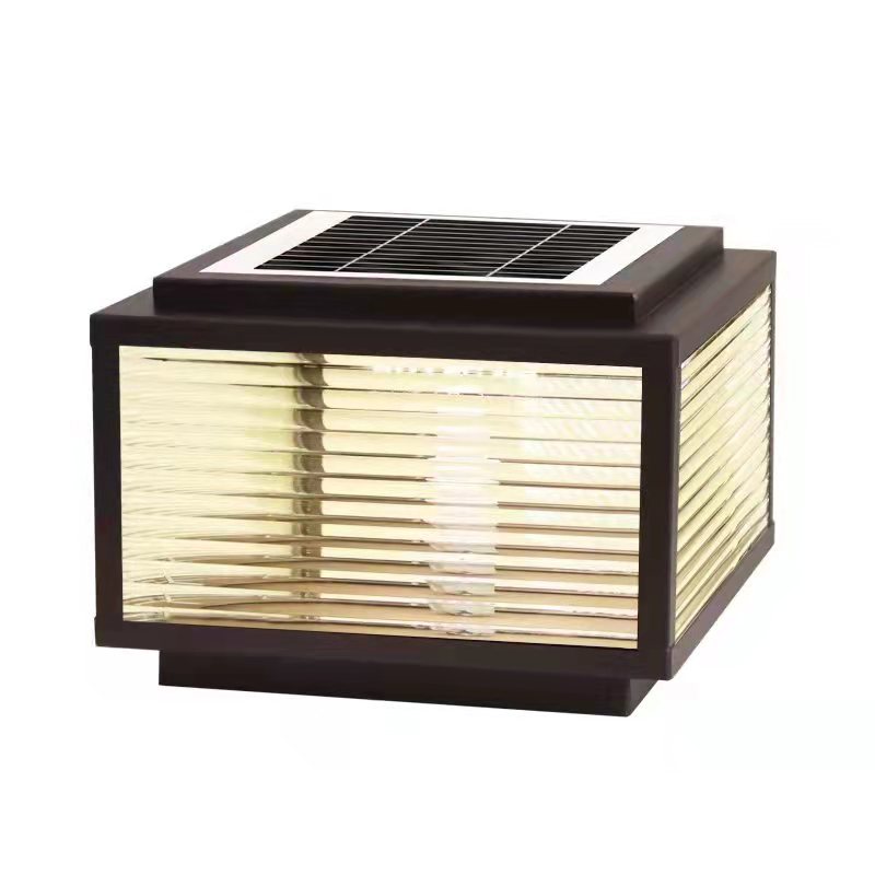 Solar-powered column head lights, garden lights, gate column lights, outdoor fence lights, electrically connected villa wall head waterproof column lights Item Picture