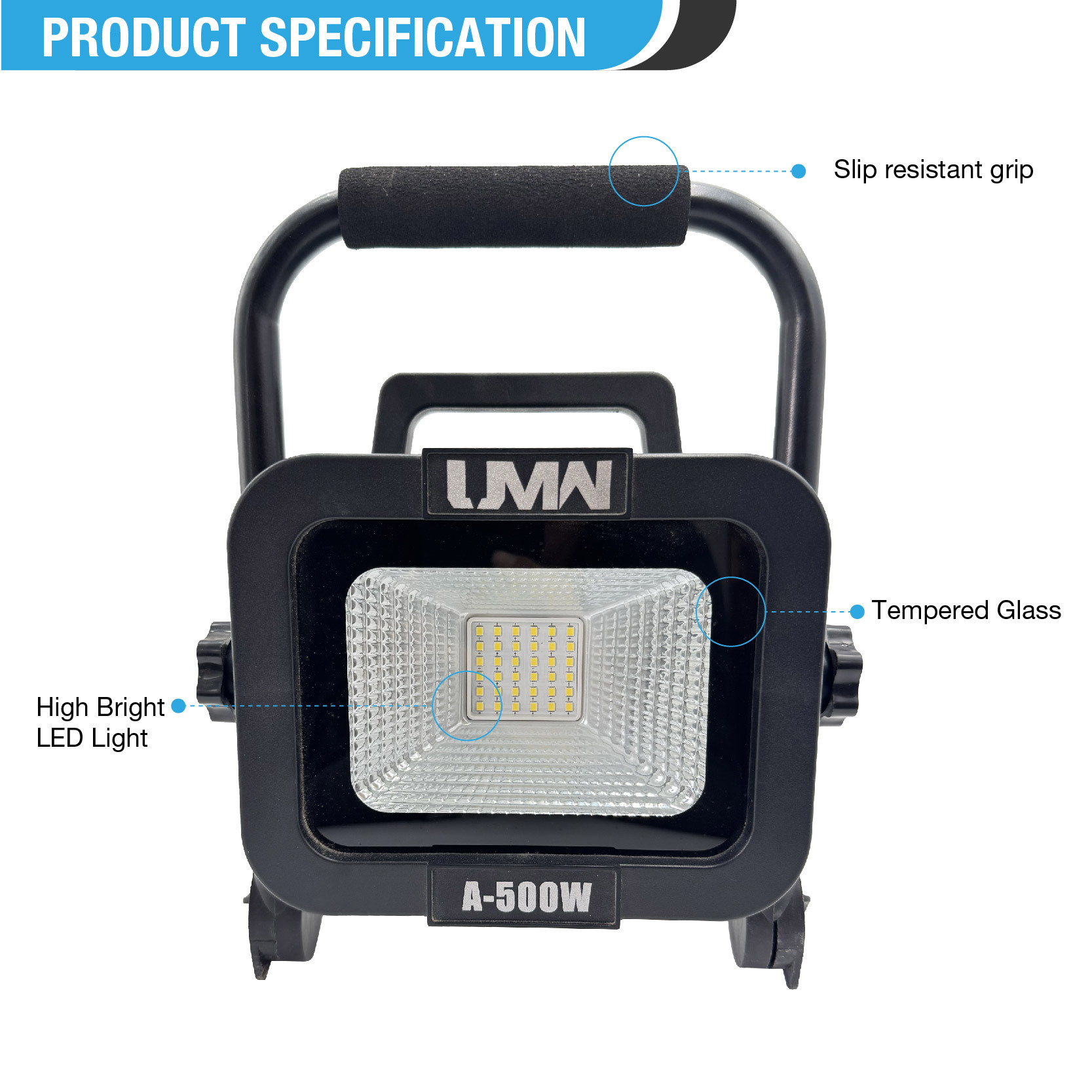 Lithium battery tool battery LED lighting, outdoor maintenance floodlight, cross-border lithium battery LED floodlight, 21V Makita Specification drawing