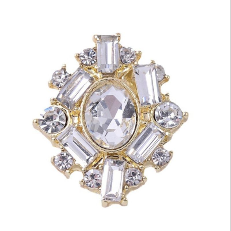 小香风镂空镶钻纽扣十字水晶玻璃钻扣时尚高级感金属扣子批发