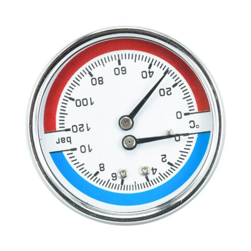 温度压力一体表地暖暖通用分水器水压气压温压表细节图