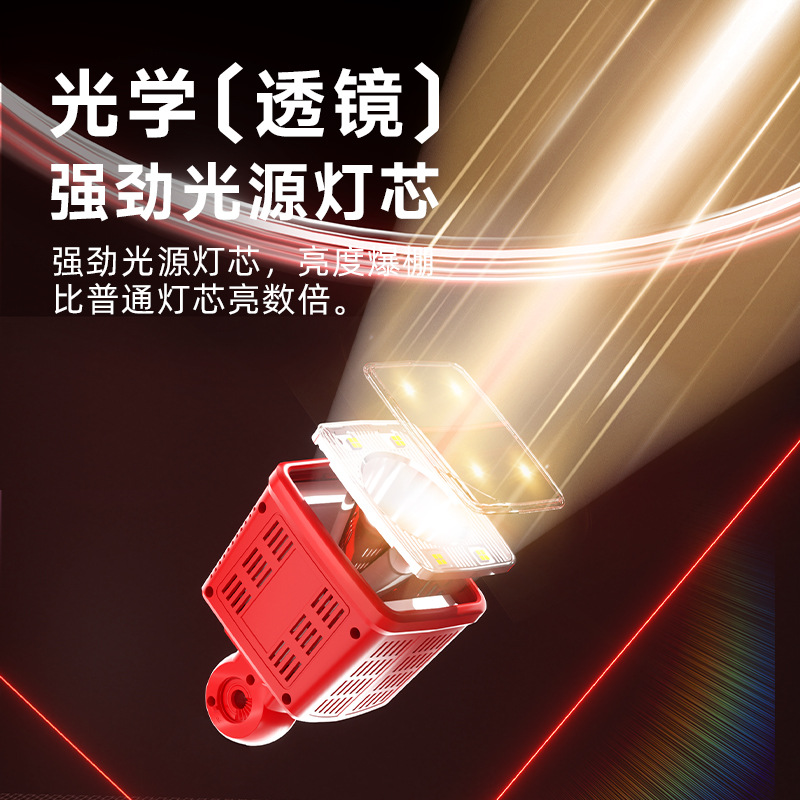 The outdoor bestseller long-range high-intensity led square searchlight is compatible with Makita Miwodewei Craftsman Black & Decker 18V batteries details Picture
