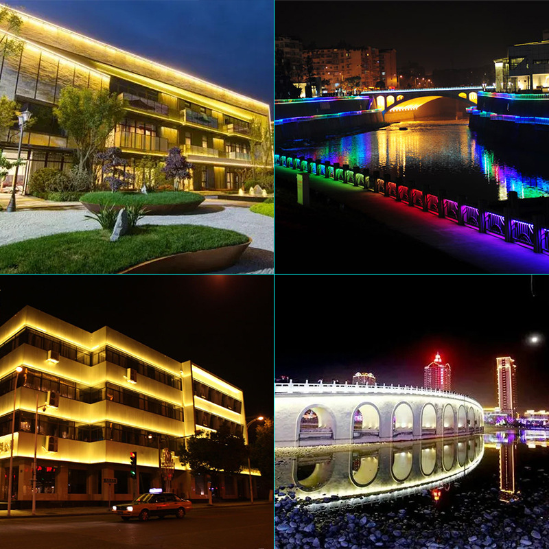 led wall-washing lights, outdoor waterproof lighting lights, building outline lights, indoor wedding background lights, seven-color 24v line lights Application Scenario