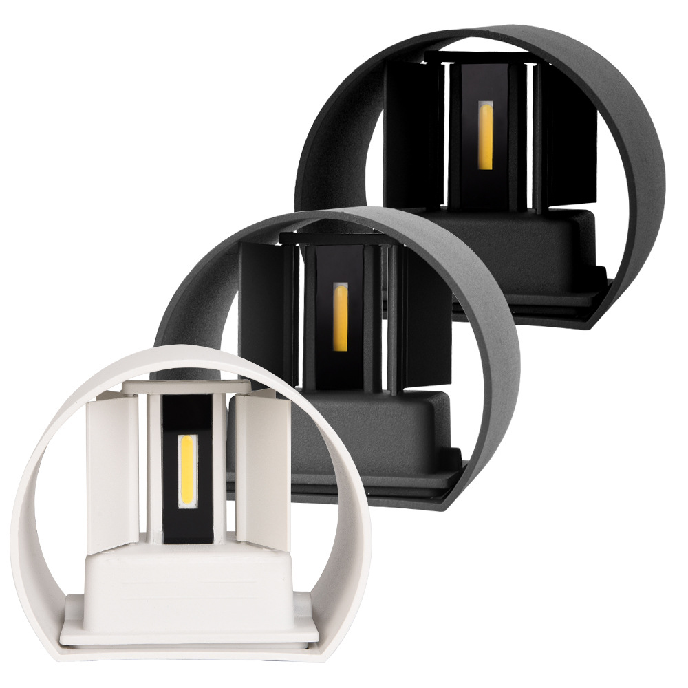 Outdoor wall lamp, aluminum material, waterproof wall lamp, blade adjustable Angle, square shell, round shell, 12W staircase infrared human body sensor model Item Picture