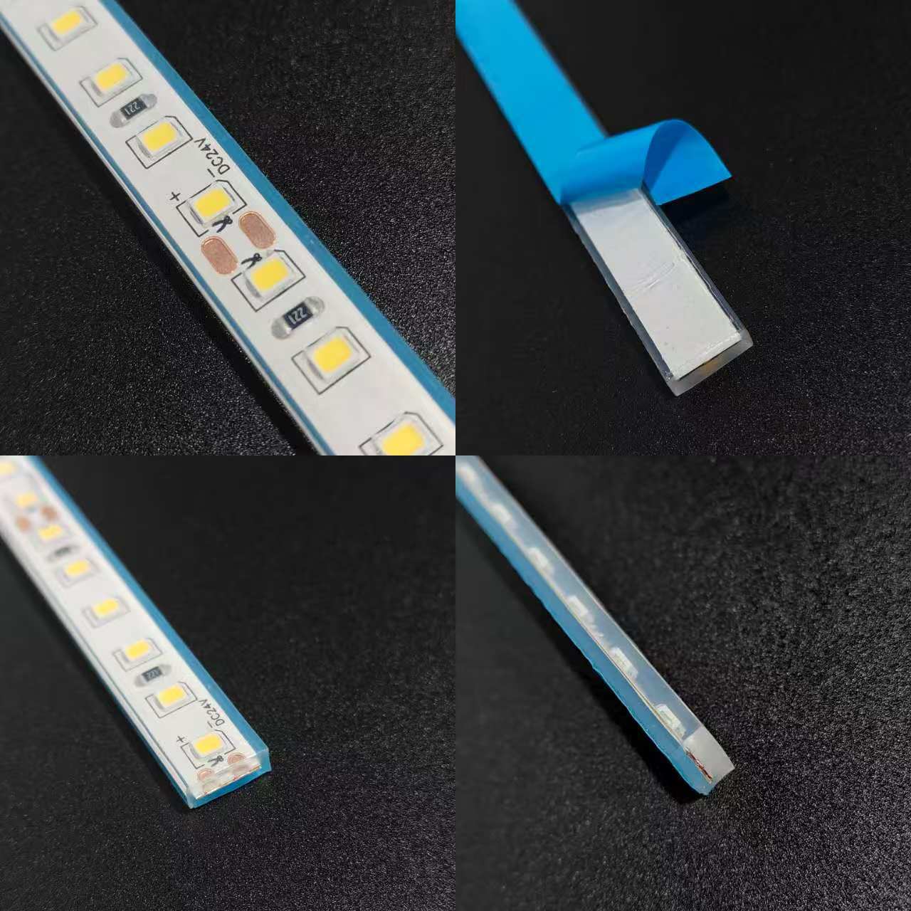24V low-voltage led solid silicone light strip, outdoor waterproof, ship tunnel underwater lighting, self-adhesive led light strip Specification drawing