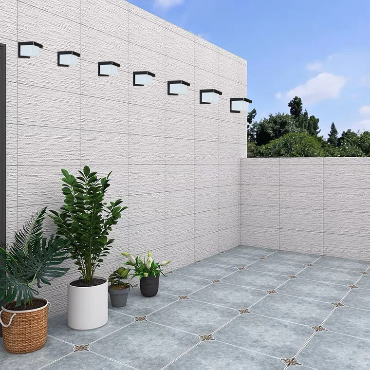 New outdoor solar-powered railing lights, square wall lights, fence and fence lights, wall and courtyard wall guardrail decorative atmosphere lights Specification drawing