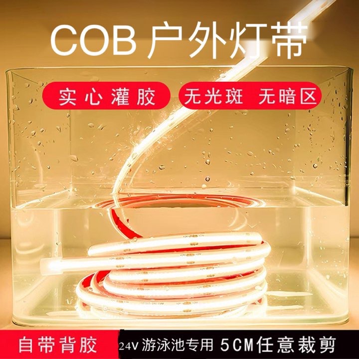 Wire-free light strip, anti-glare and anti-COB, high-voltage 220v light strip, low-voltage 24v solid rubber-coated outdoor special light strip full figure