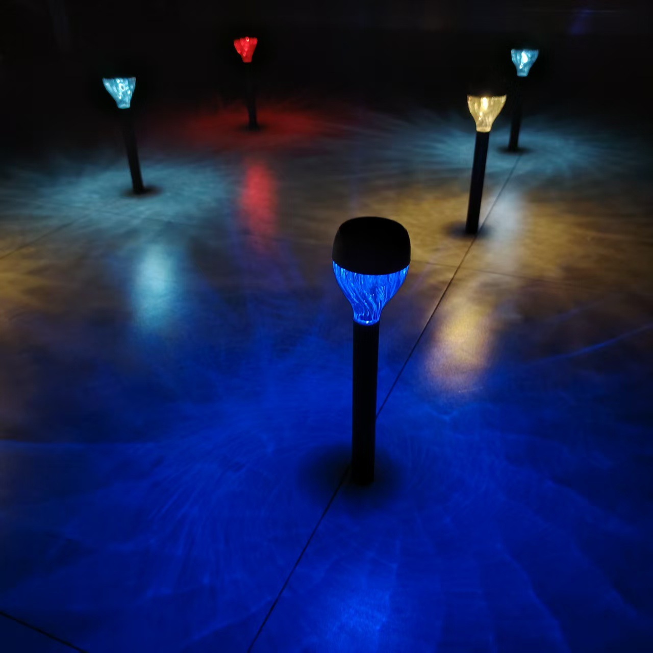 Solar-powered stick lights, outdoor courtyard ground insert lights, festival decoration, garden street decoration lights, colorful night lights details Picture