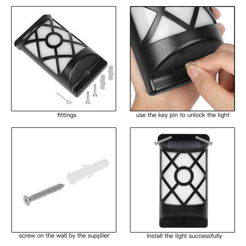 Cross-border solar outdoor wall-mounted waterproof courtyard LED flame lamp, garden sensor wall lamp, home decorative lamp Application Scenario