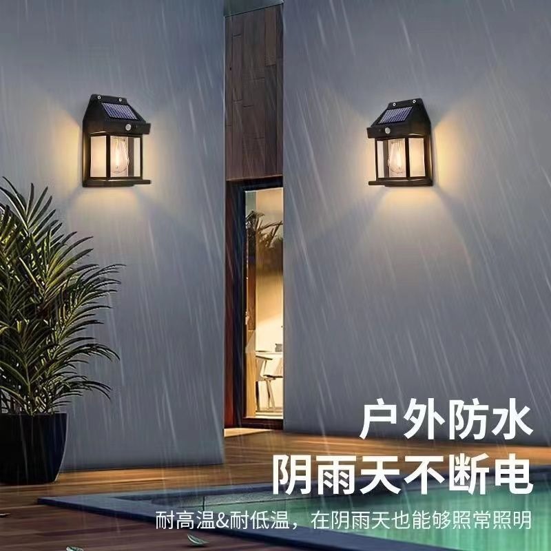 Outdoor courtyard wall lamps, human-sensing road lamps, household solar lighting lamps, outdoor lamps, solar panels Specification drawing