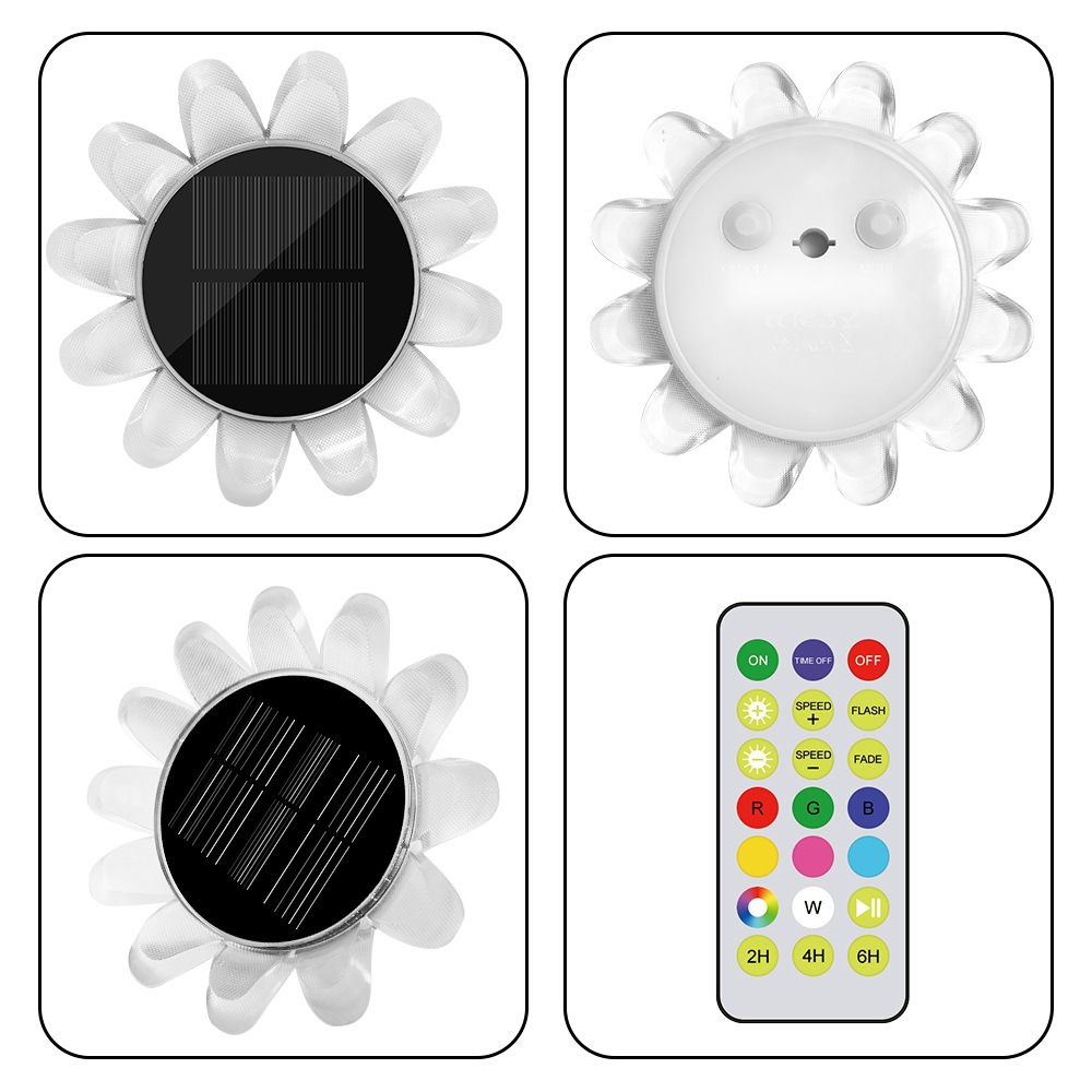 Solar-powered flower swimming pool lights, LED water float strips, color-changing timing, waterproof pond water float pool, hot spring fountain lights Item Picture