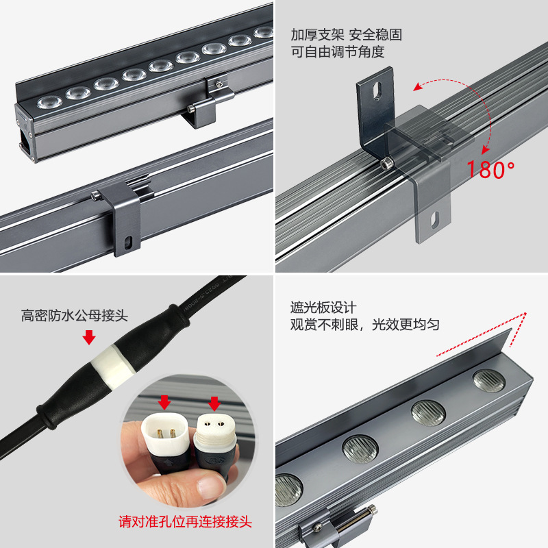 Factory wholesale outdoor wall-washing lights, waterproof bridge lighting project lights, RGB dimming building contour wall-washing lights Application Scenario