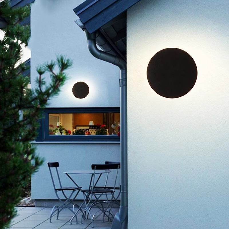 led decorative wall lamps, outdoor waterproof background, exterior wall courtyard wall lamps, simple and modern outdoor balcony lamps, creative walls full figure