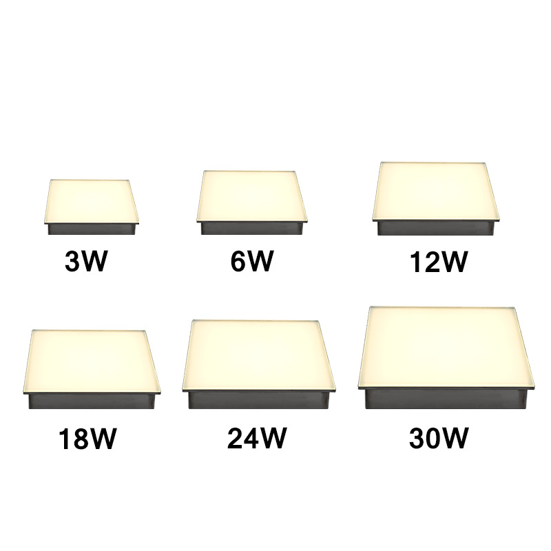 led square floor tile light, gravity human body sensor, seven-color light and sound when stepped on, outdoor tempered glass ground lamp Application Scenario